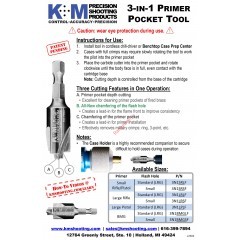 Фреза для запального и капсюльного гнезда K&M Description The patent pending Premium Carbide 3-in-1